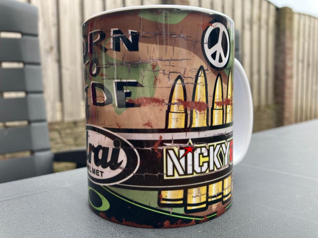 ✅ Nicky Hayden Helmet mok Vintage olie Motorsport MotoGP, Ophalen of Verzenden, Nieuw, Motoren
