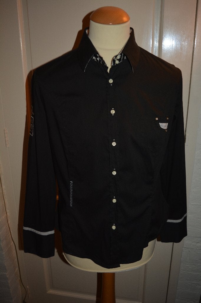 Faber, mooie chique Italiaanse blouse, maat 40, Kleding | Dames, Maat 38/40 (M), Blauw, Ophalen of Verzenden, Zo goed als nieuw