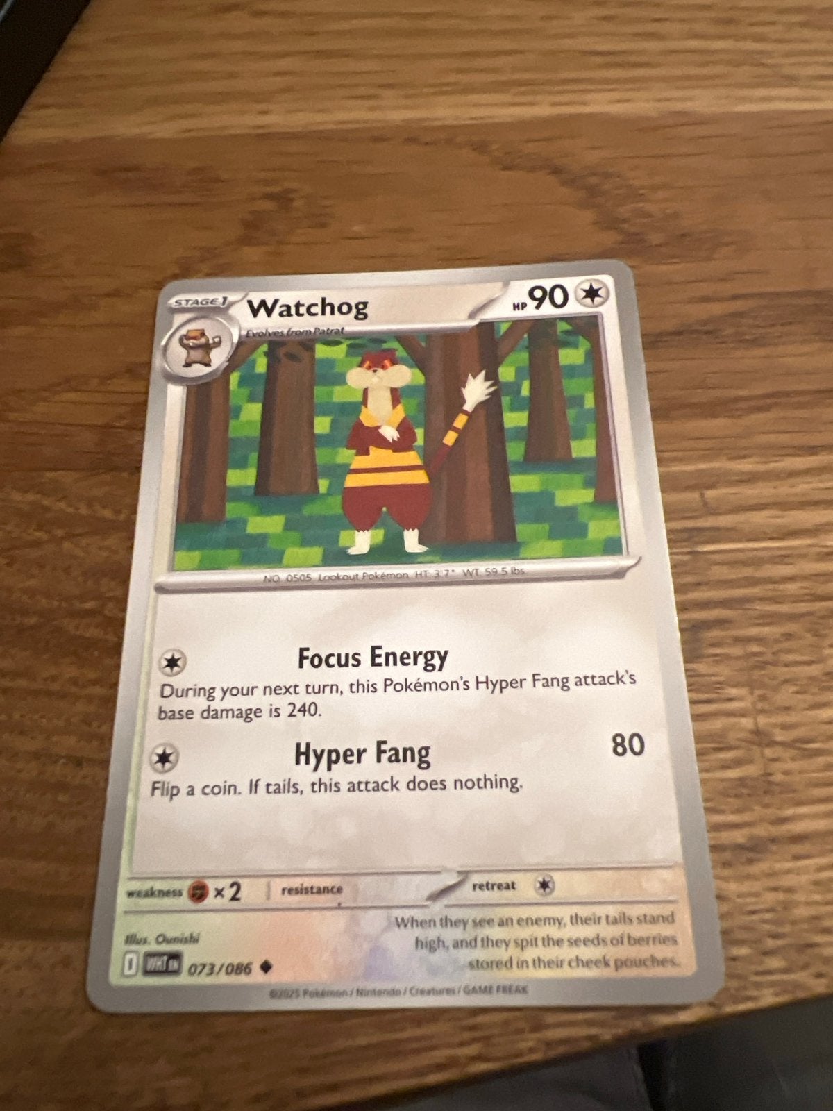 Pokémon Kaart: Watchog (073/086) - Zo goed als nieuw, Ophalen of Verzenden, Zo goed als nieuw, Losse kaart