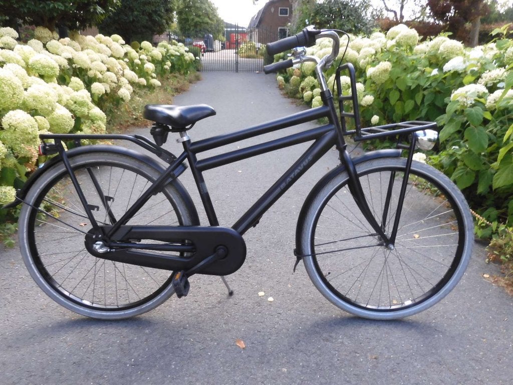 Matzwarte 26"  Batavus Pack D transport  met 3 versnellingen, Terugtraprem, Batavus, Versnellingen, Zo goed als nieuw