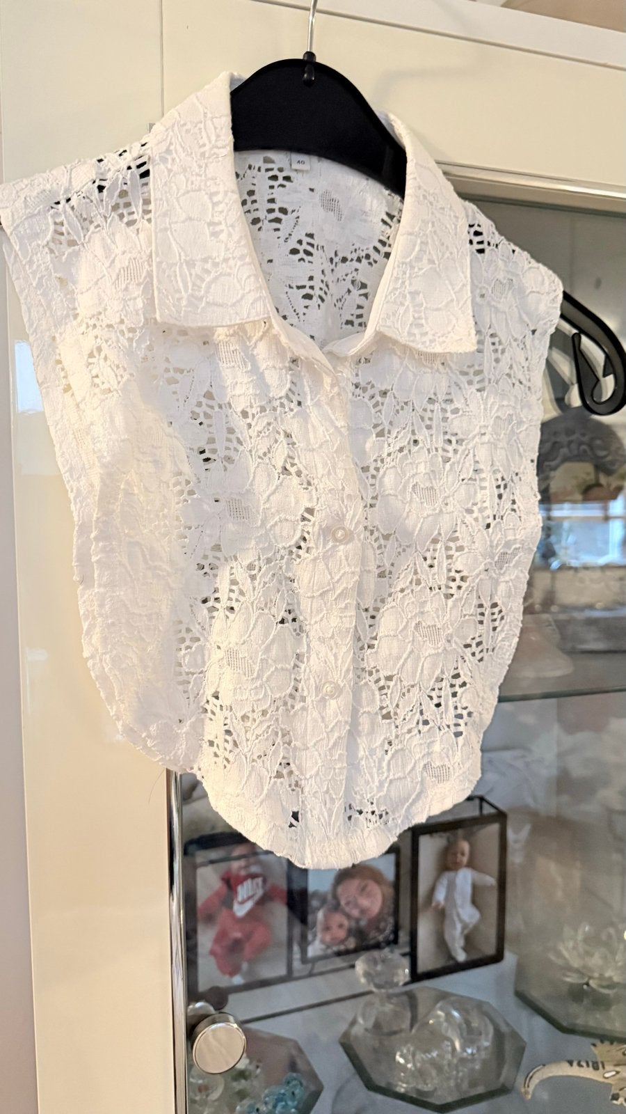 Witte kanten kraagblouse van ERFO, maat 40, Maat 38/40 (M), Wit, Ophalen of Verzenden, Zo goed als nieuw