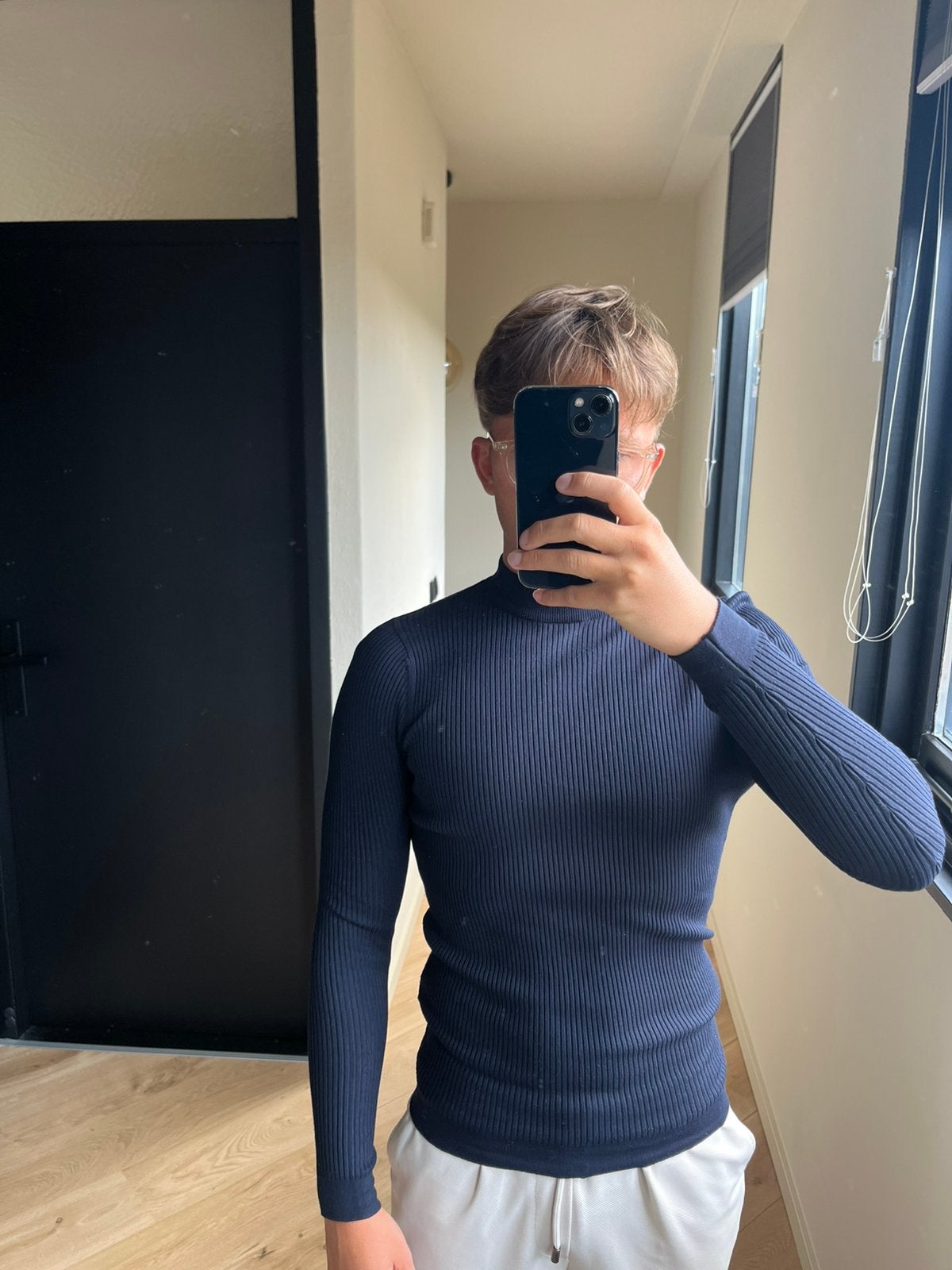 Zara Rib Coltrui – donkerblauw – maat S, Ophalen of Verzenden, Zo goed als nieuw, Maat 46 (S) of kleiner, Blauw