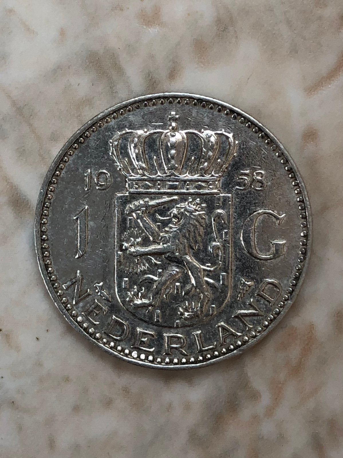 1 gulden 1958, zilver, Juliana., 1 gulden, Koningin Juliana, Verzenden, Zilver