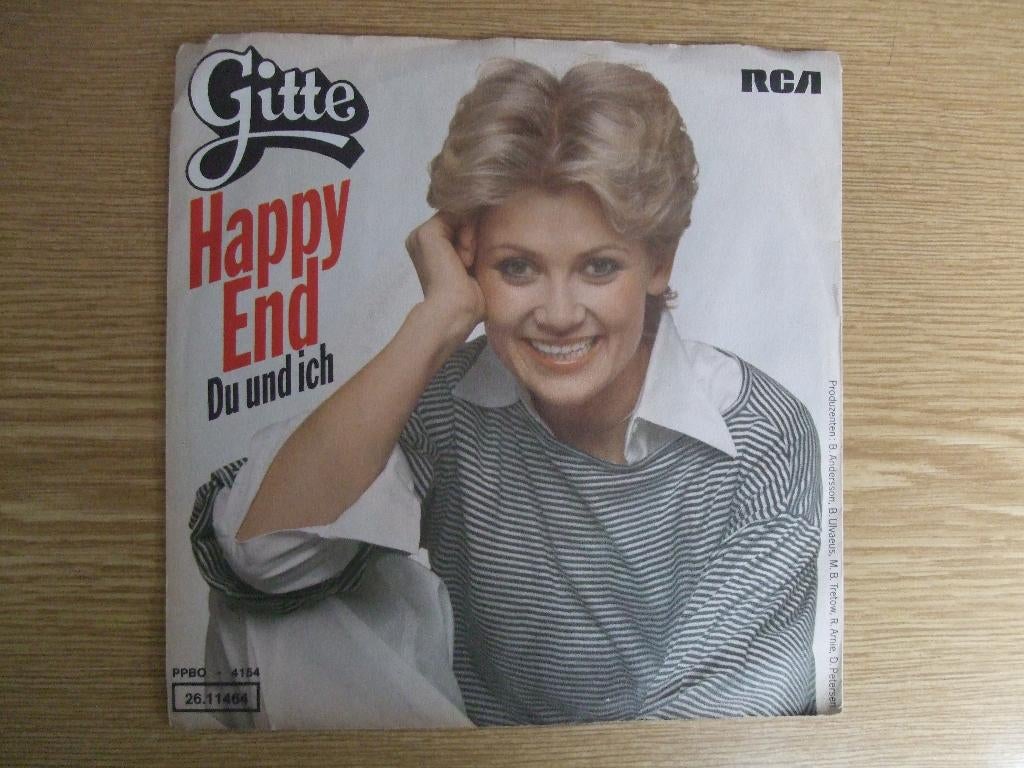 GITTE    HAPPY END / DU UND ICH, 7 inch, Single, Ophalen of Verzenden, Pop