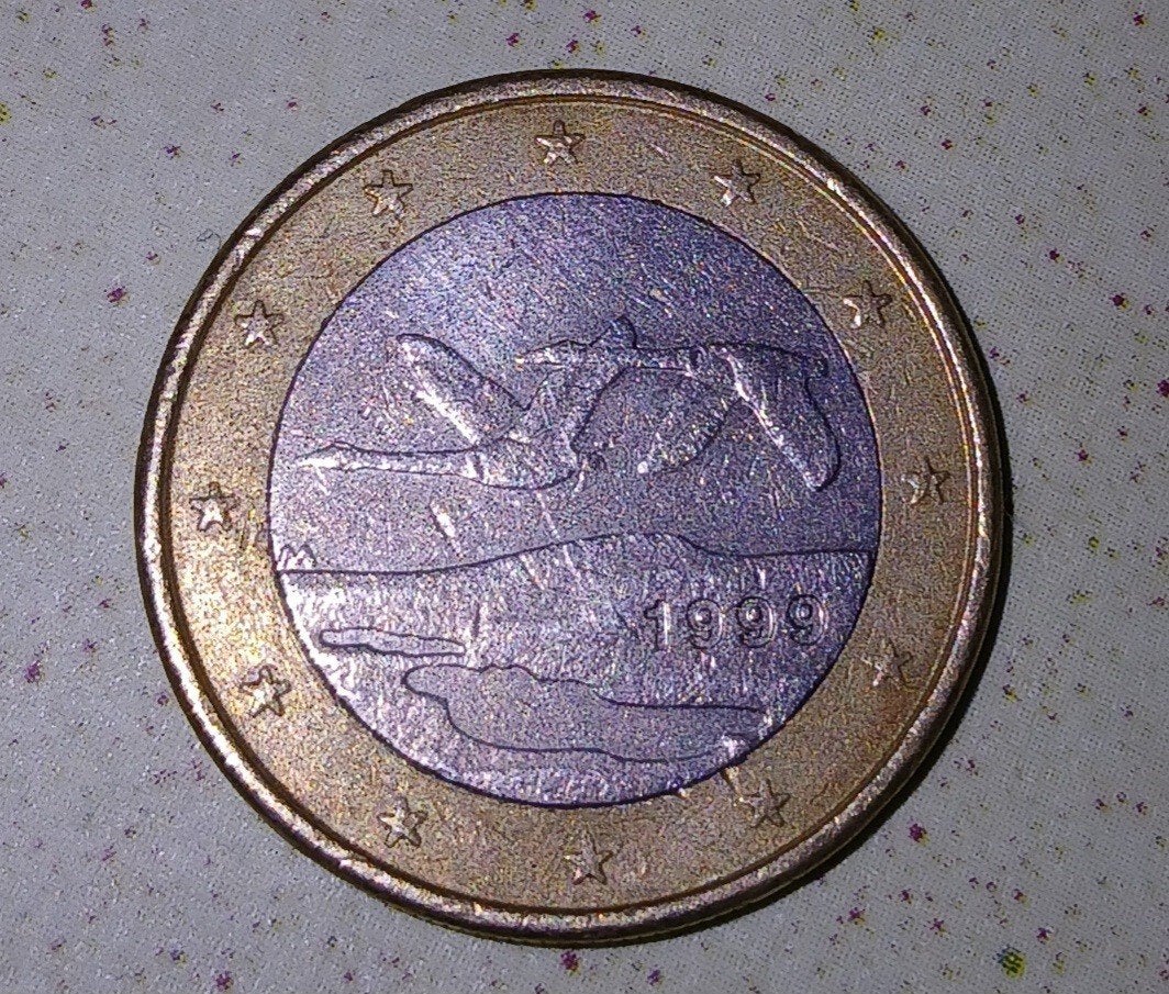 Finse 1 Euro munt 1999 met vliegende zwanen, Ophalen of Verzenden, Finland, 1 euro, Losse munt