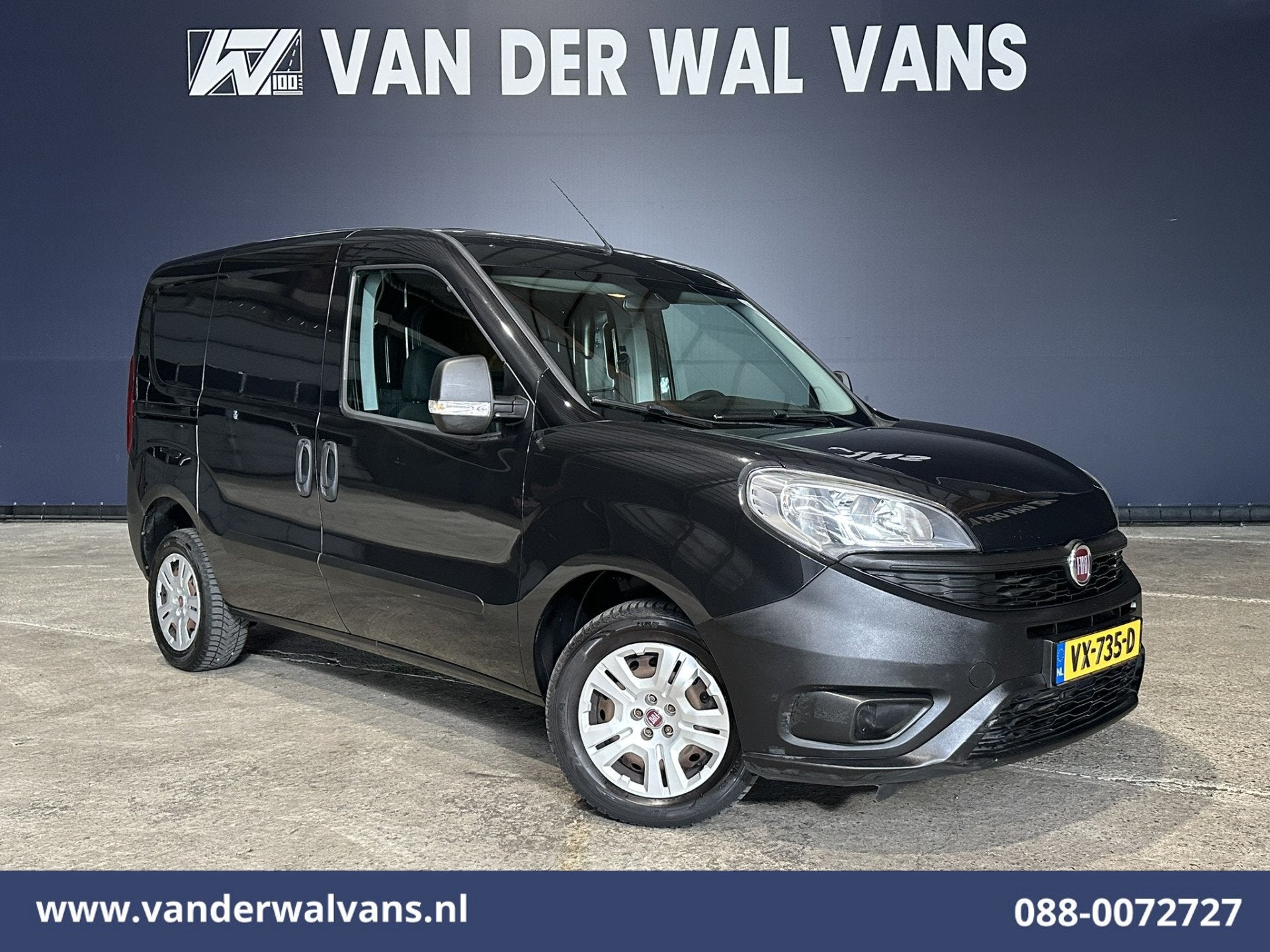 Fiat Doblò Cargo 1.3 MJ 75pk L1H1 Airco | Zijdeur Bluetooth, Voorwielaandrijving, Stof, Gebruikt, Zwart