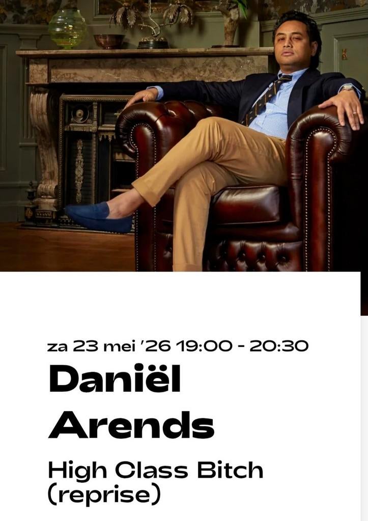 2x Daniel Arends - High Class Bitch 23 mei Nijmegen, Tickets en Kaartjes, Twee personen, Mei