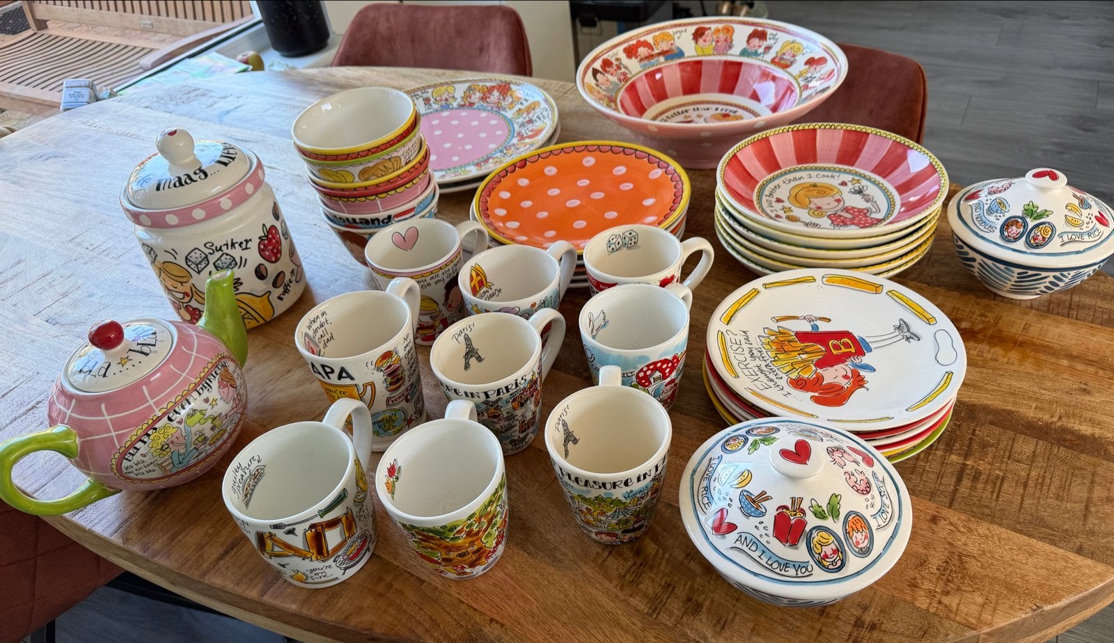 Grote collectie Blond Amsterdam servies, Ophalen, Keramiek, Zo goed als nieuw, Bord(en)