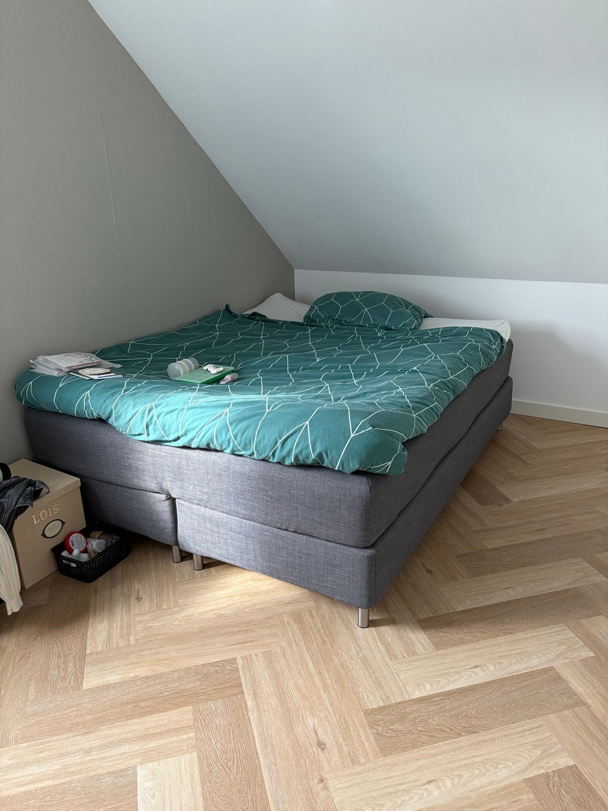 Gratis IKEA Boxspring 160x200 - Comfortabel en Ruim, Ophalen, Gebruikt, Tweepersoons, 200 cm