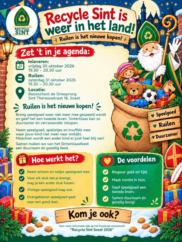 Kom speelgoed ruilen op 30-31 okt bij Recycle Sint, Ophalen, Gebruikt