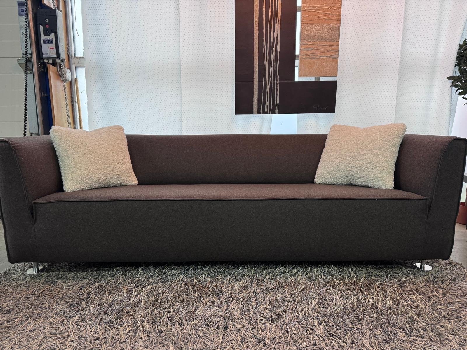 Gelderland 4800 3-zits bank en 2x stoelen in bruine wol, Huis en Inrichting, Banken | Bankstellen, Driepersoons, 75 tot 100 cm