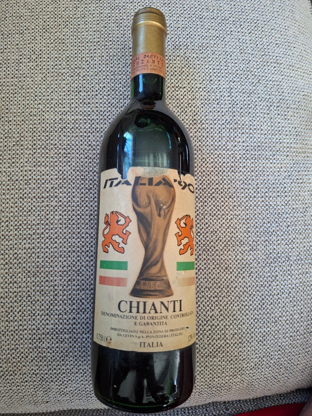 Vintage Chianti Italia '90 Rode Wijn, Ophalen of Verzenden, Gebruikt, Italië, Rode wijn