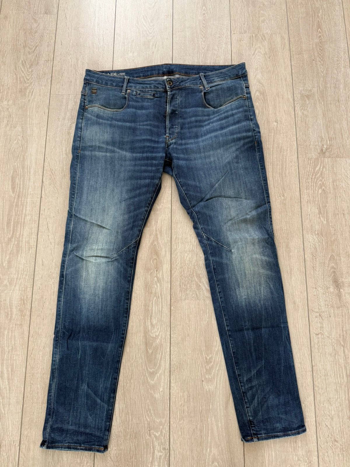 G-star raw jeans d-staq 5 pocket slim jeans maat 38-34, Ophalen of Verzenden, Zo goed als nieuw, Blauw, W36 - W38 (confectie 52/54)