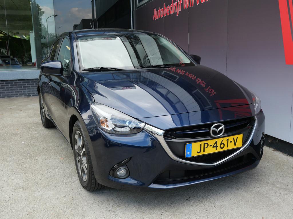 Mazda 2 1.5 Skyactiv-G GT-M | AUTOMAAT | LEER | LED | CRUISE, 4 cilinders, Blauw, Bedrijf, 530 kg