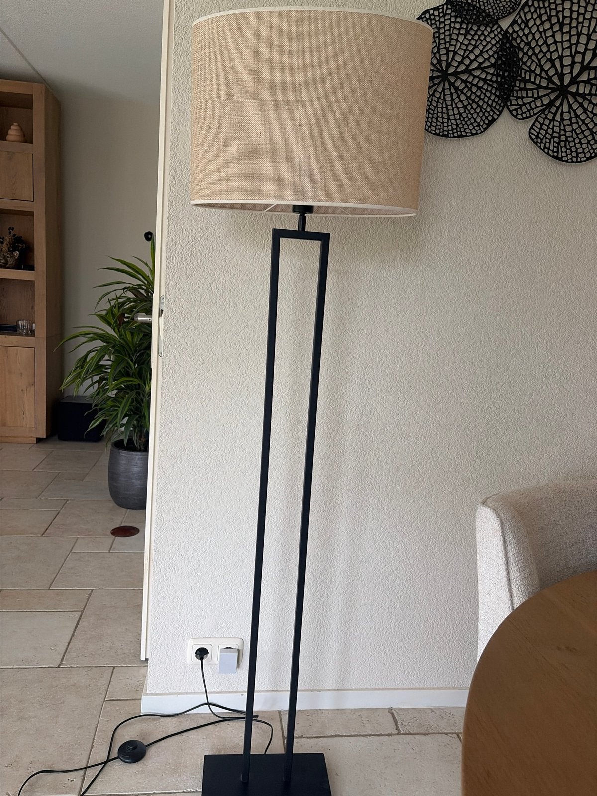 Moderne vloerlamp met stoffen kap, Ophalen, Zo goed als nieuw, Metaal, 150 tot 200 cm