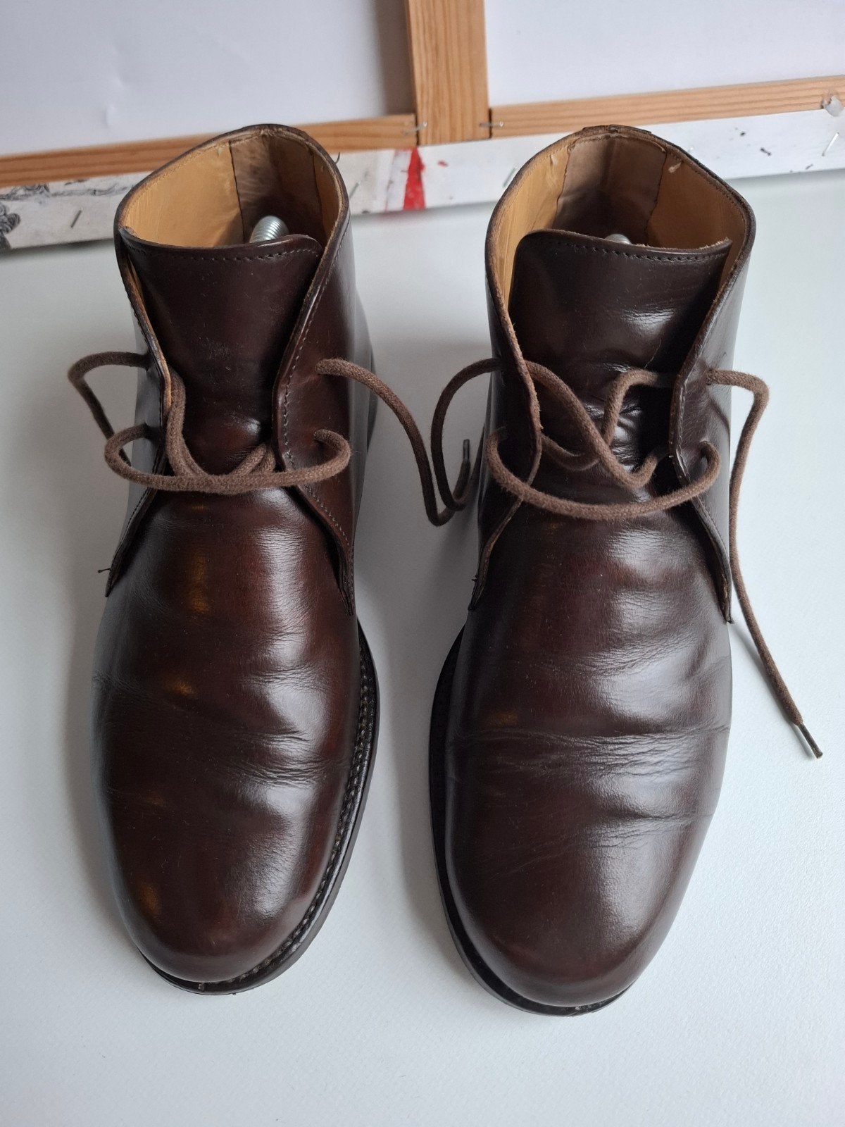 Fred de la Bretoniere bruine leren veterschoenen maat 7.5, Ophalen of Verzenden, Gedragen, Veterschoenen, Fred de la Bretoniere