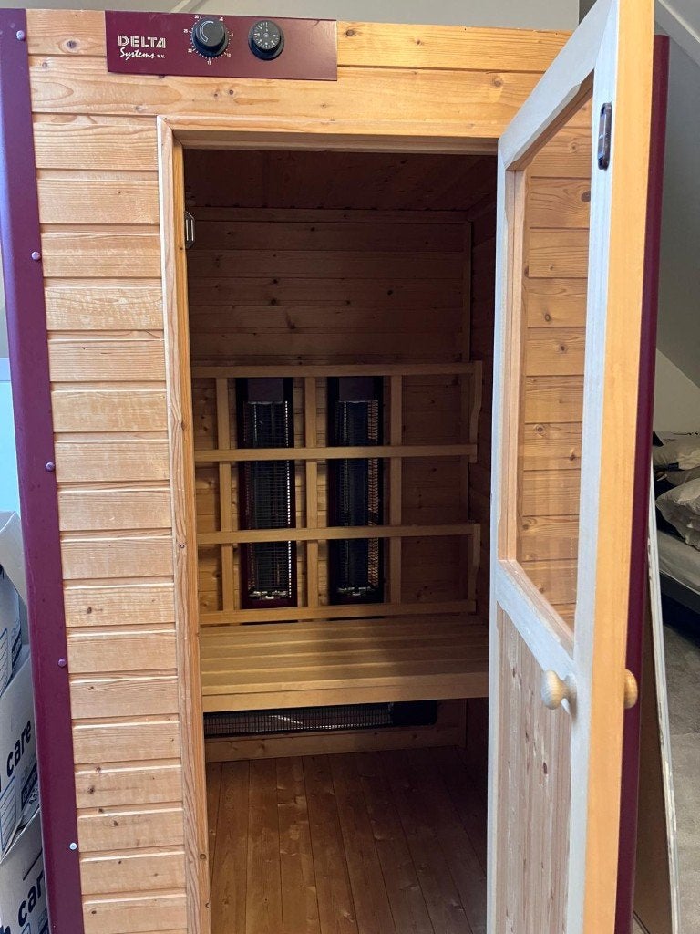 Infraroodsauna voor 2 personen, Ophalen, Gebruikt, Infrarood, Complete sauna