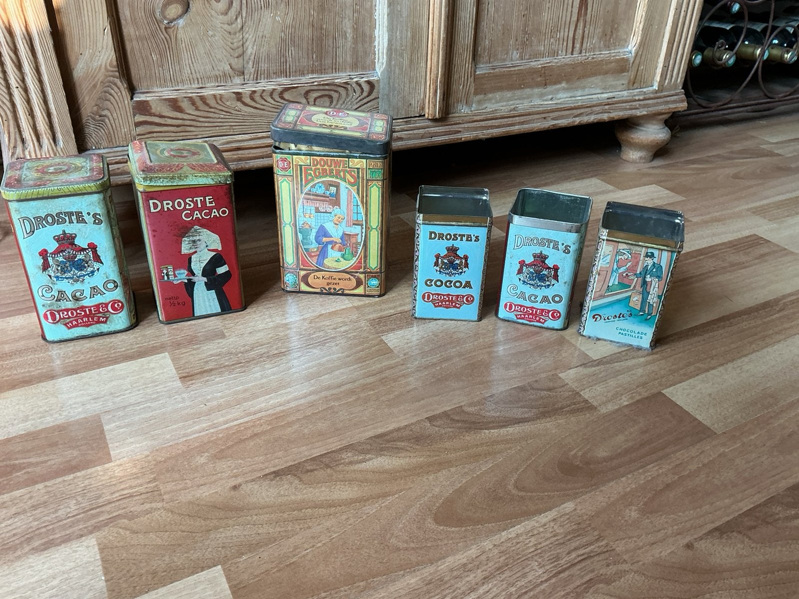 6 blikken Droste cacao en Douwe Egberts, Verzamelen, Ophalen, Zo goed als nieuw, Overige, Droste