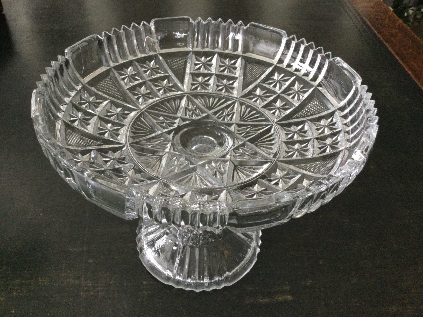Mooie oude schaal van geperst glas, Antiek en Kunst, Ophalen of Verzenden