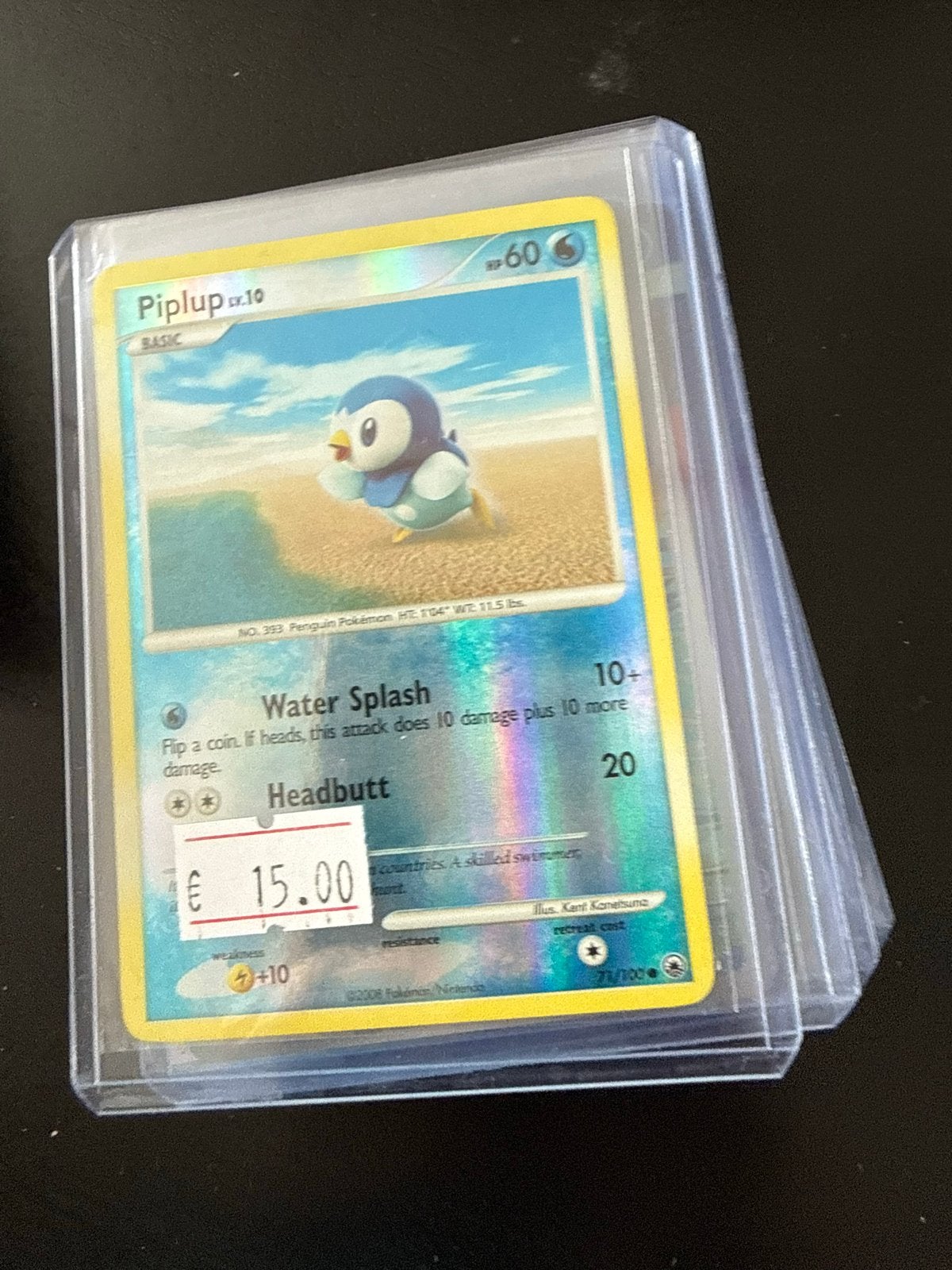 Piplup Lv.10 Pokémon Kaart - Holografisch (71/100), Ophalen of Verzenden, Zo goed als nieuw, Losse kaart, Foil
