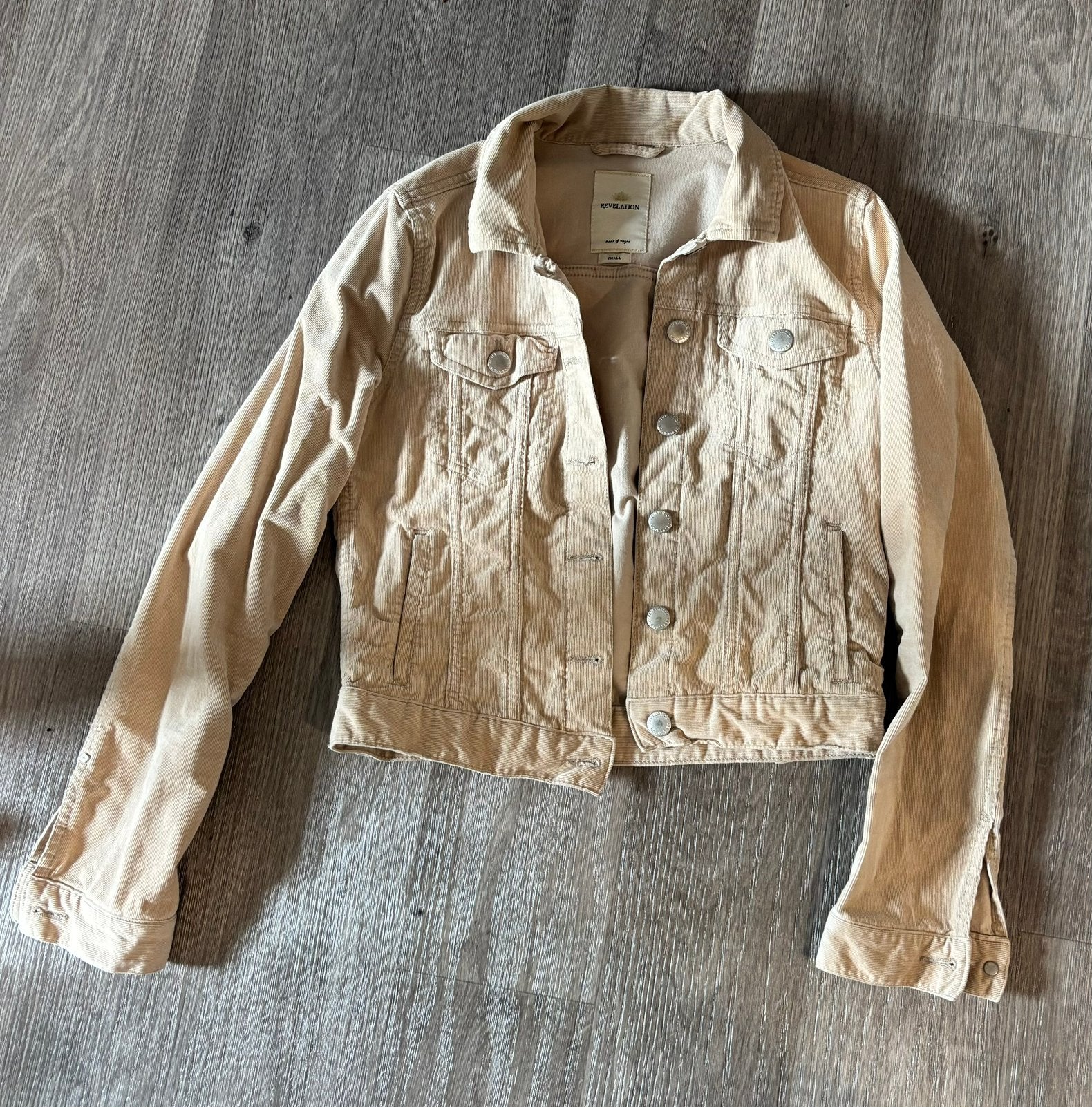 Beige rib spijkerjasje, Kleding | Dames, Beige, Ophalen of Verzenden, Zo goed als nieuw, Jasje