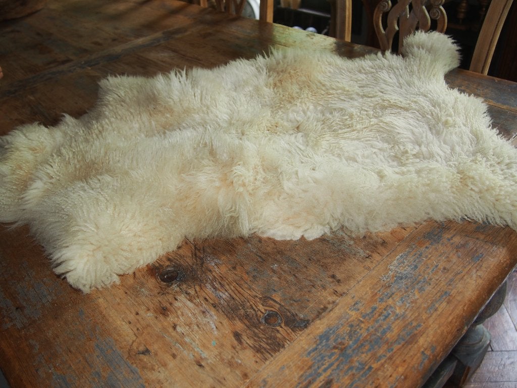 Schapenvacht 85x50 cm - Zacht en Decoratief, Gebruikt, 50 tot 100 cm, Crème, Overige vormen