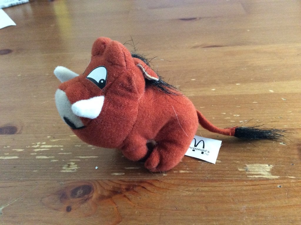 Pumbaa knuffeltje Mc Donalds. Lion king Disney, Ophalen of Verzenden, Leeuwenkoning of Jungle Boek, Gebruikt, Knuffel