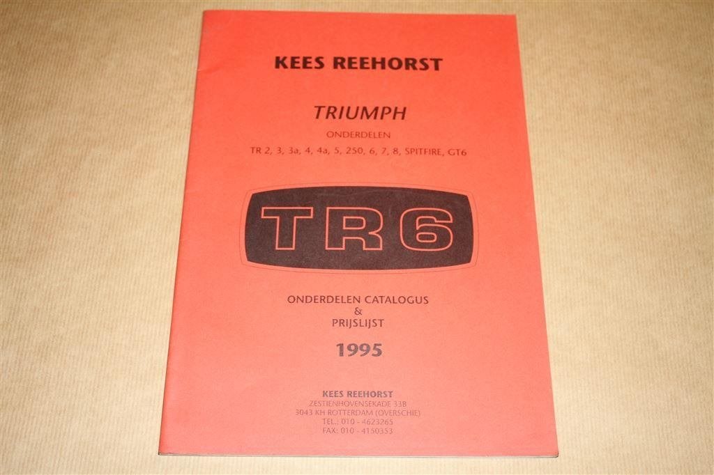 Triumph Onderdelen catalogus Kees Reehorst 1995, Ophalen of Verzenden