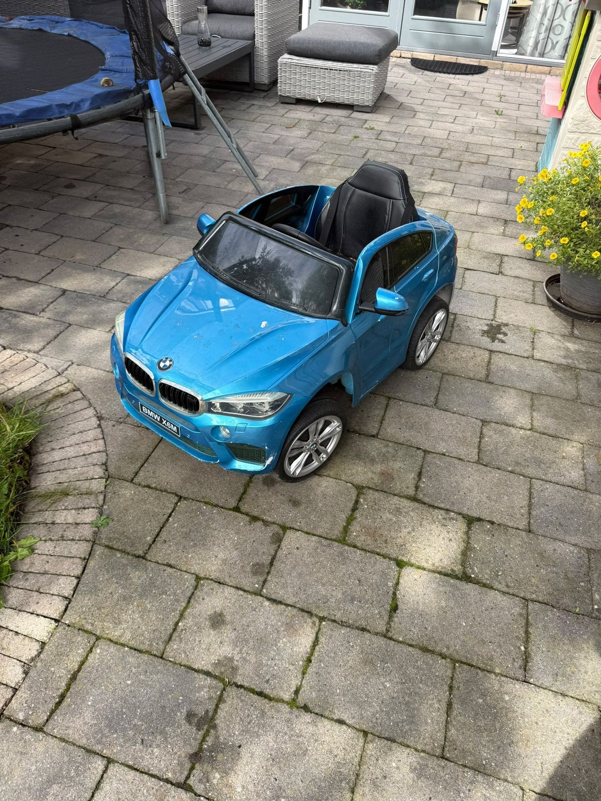 BMW X6 elektrische kinderauto – blauw, Zo goed als nieuw