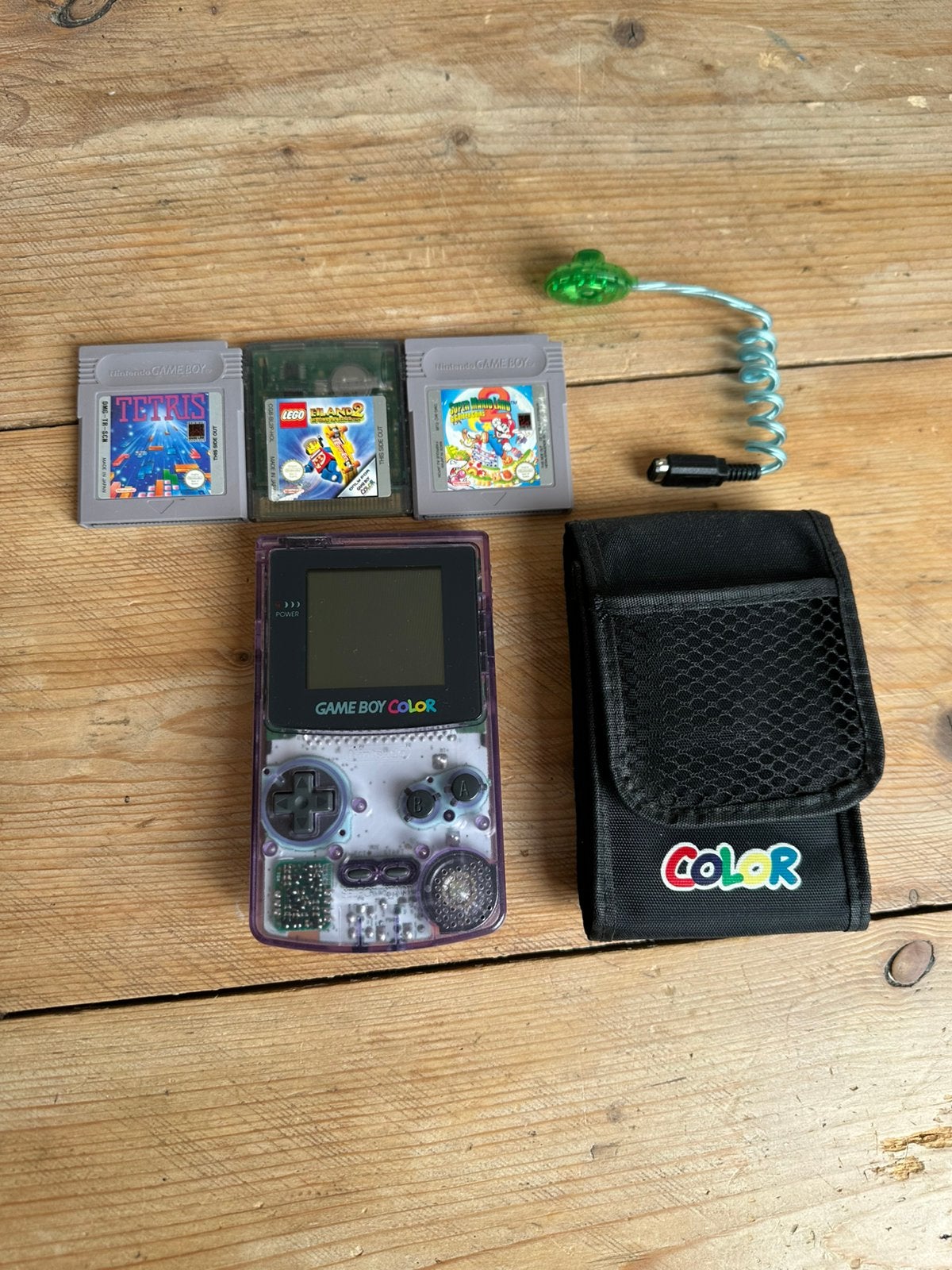 Game boy color transparant paars, Spelcomputers en Games, Spelcomputers | Nintendo Game Boy, Ophalen of Verzenden, Zo goed als nieuw