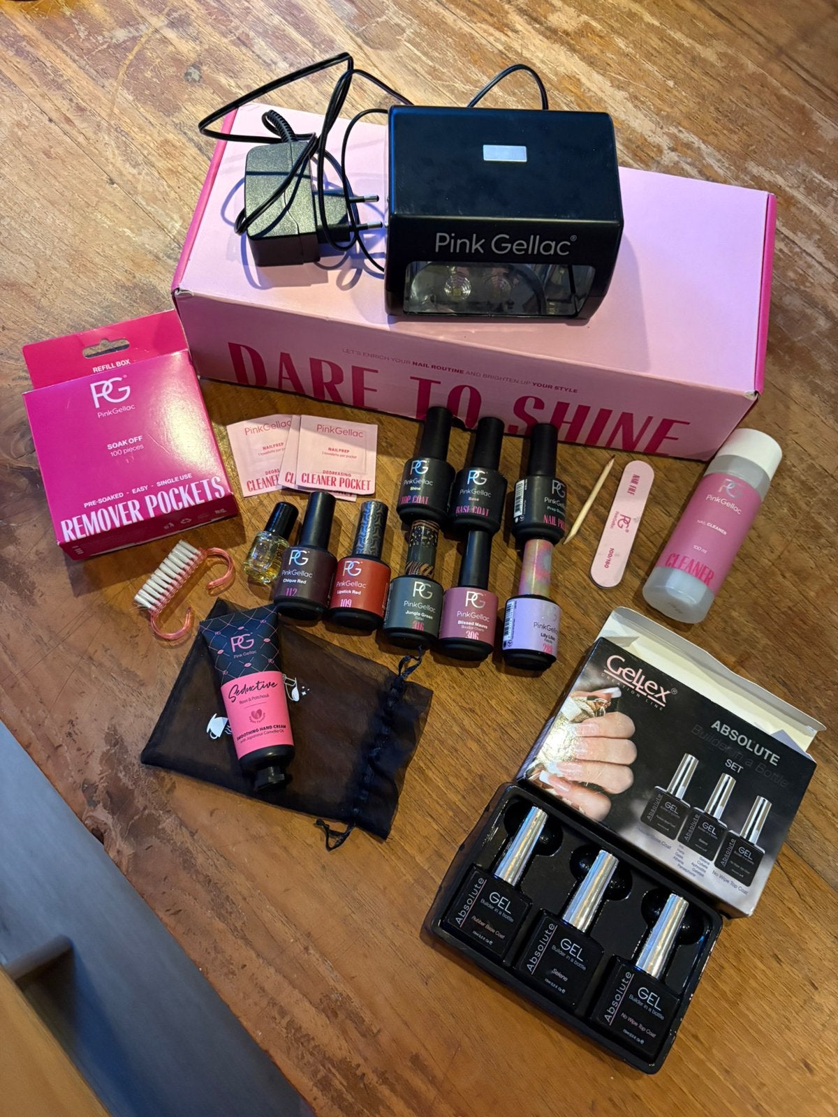 Pink gellac starterset met extra’s, Ophalen of Verzenden, Zo goed als nieuw, Overige kleuren, Handen en Nagels