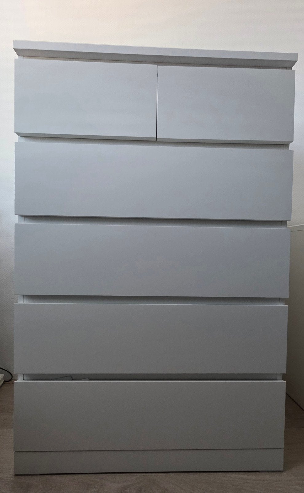 IKEA MALM ladekast wit, 6 lades, met glasplaat (oude serie), Ophalen, Gebruikt, 5 laden of meer, 100 tot 150 cm