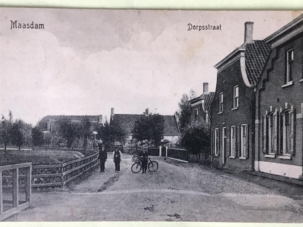 Maasdam Dorpstraat 1919, Verzenden, Voor 1920, Gelopen, Zuid-Holland