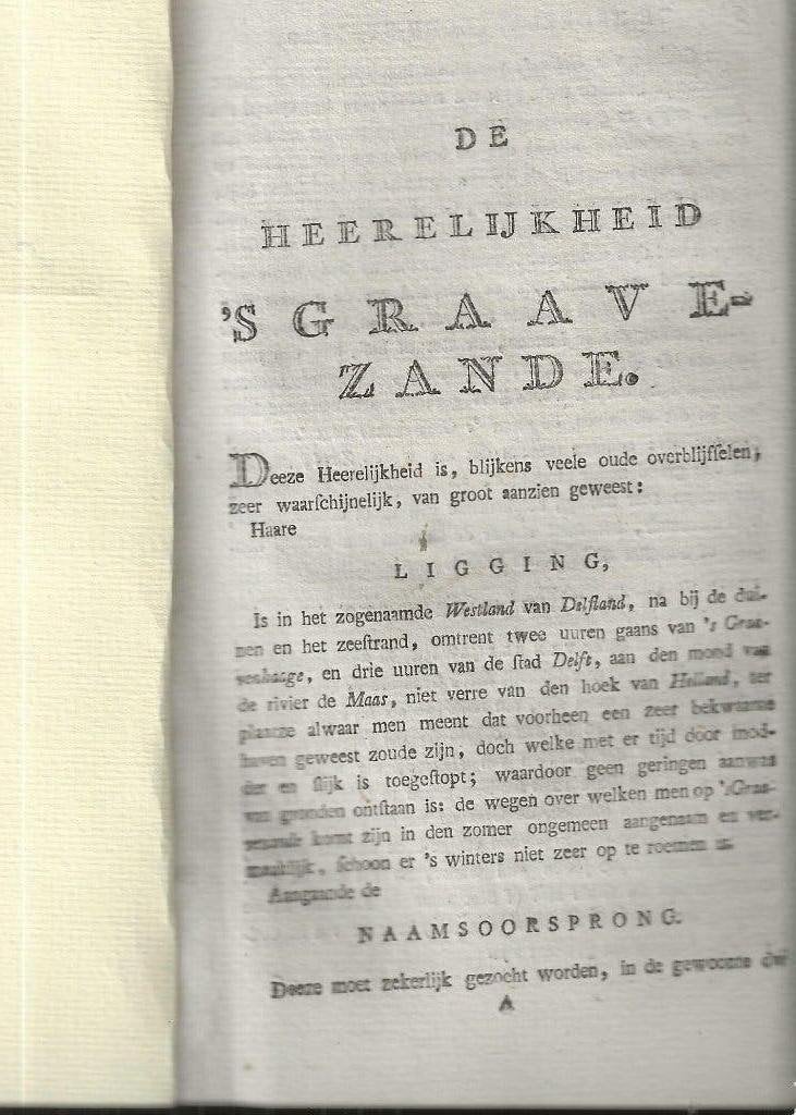 s Gravenzande & Zand Ambacht Bakker & v Ollefen  1795 16 blz, Ophalen of Verzenden, Voor 1920, Ongelopen, Zuid-Holland