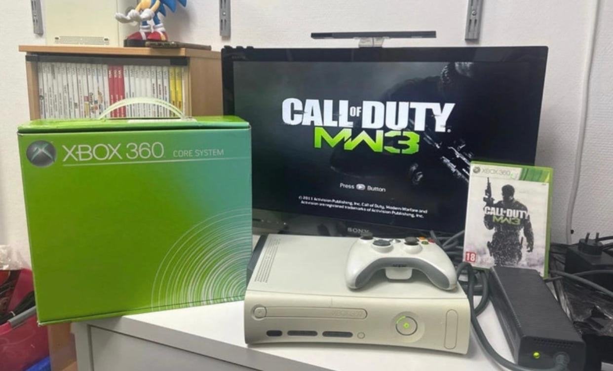 Xbox 360 Core System met controller en Call of Duty MW3, Ophalen of Verzenden, Fhat, Met 1 controller, Xbox