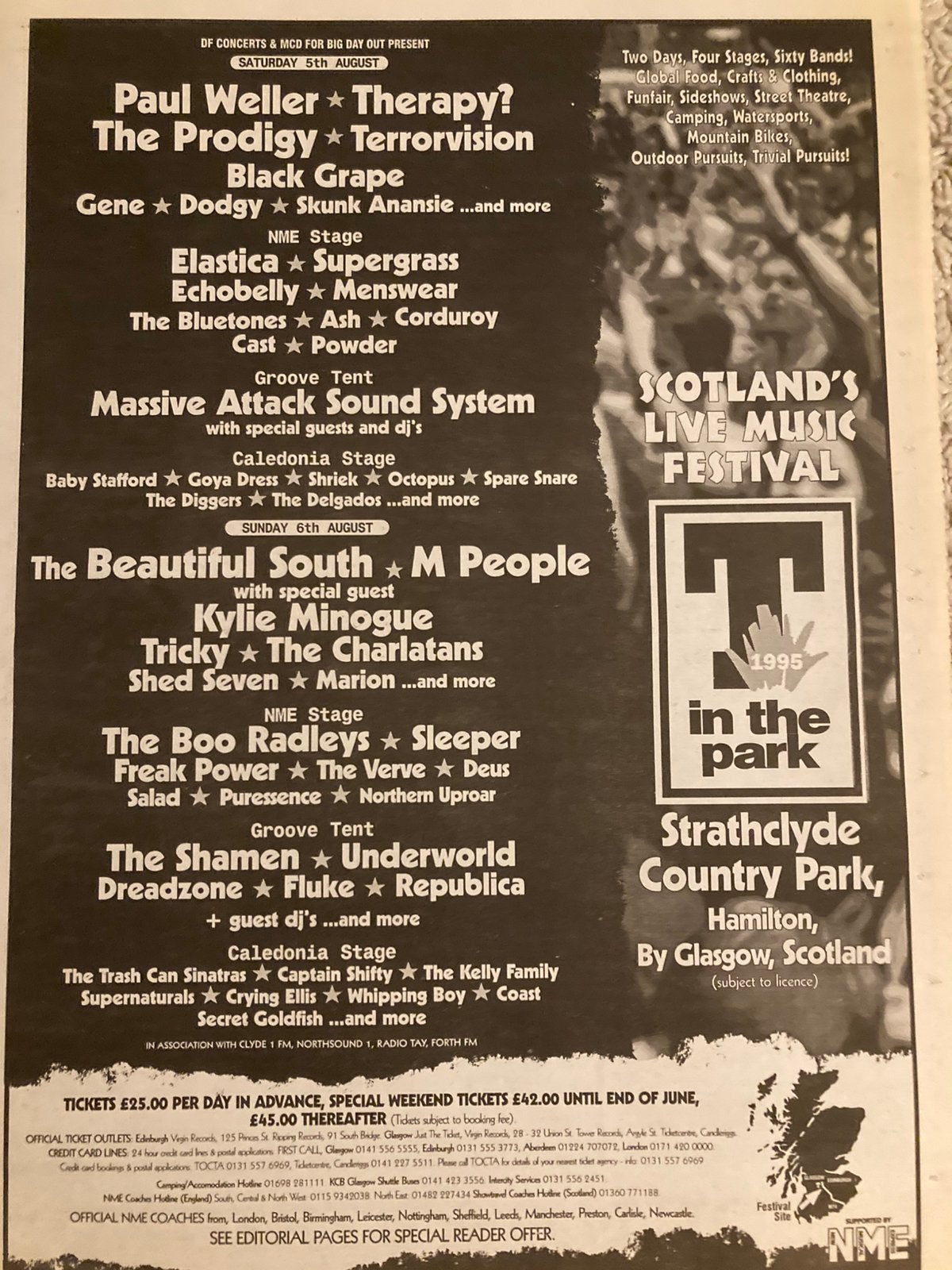 T IN THE PARK FESTIVAL 1995 A3 advertentie PRODIGY Sleeper, Ophalen of Verzenden, Zo goed als nieuw