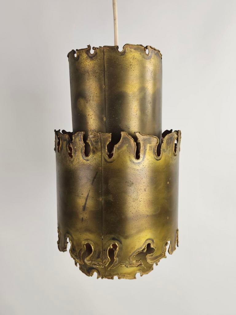 Hanglamp koper brutalist Svend Aage Holm Sorensen, Ophalen of Verzenden, Metaal, Minder dan 50 cm, Gebruikt