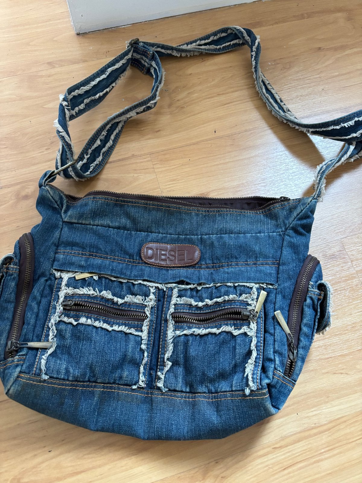 Diesel spijkerstof schoudertas - Vintage look, Ophalen, Gebruikt, Blauw, Schoudertasje