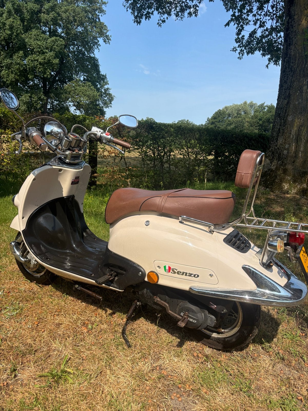 SENZO Scooter - Crème/Beige Retro Model, Ophalen, Gebruikt, Overige modellen, Maximaal 45 km/u