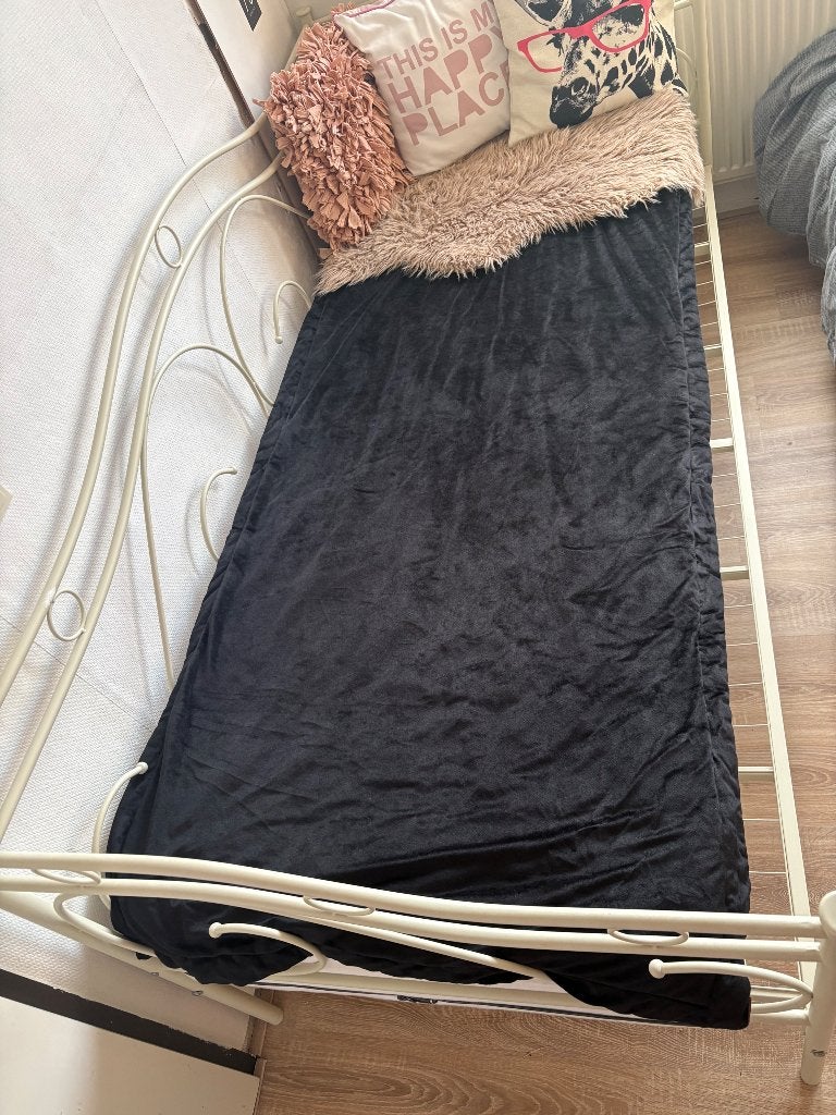 éénpersoonsbed, Huis en Inrichting, Slaapkamer | Bedden, Ophalen, Gebruikt, Eenpersoons, Wit