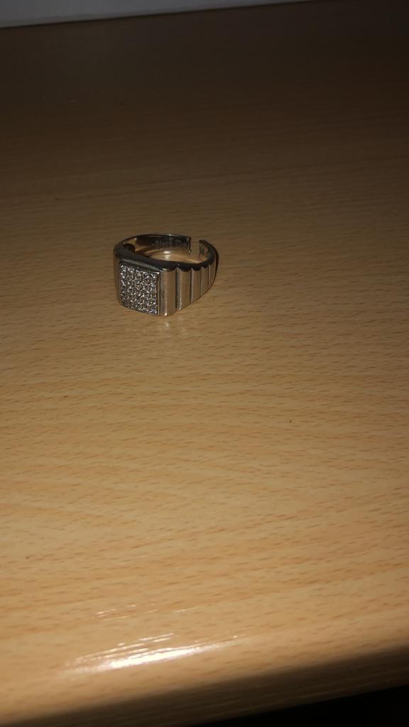 Witgouden Ring bezet met diamanten, Ophalen, Wit, Heer, Zo goed als nieuw