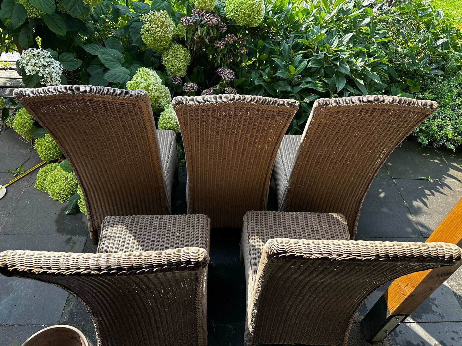 Set van 6 Wicker Tuinstoelen - Zo goed als nieuw, Tuin en Terras, Tuinstoelen, Ophalen, Zo goed als nieuw, Wicker