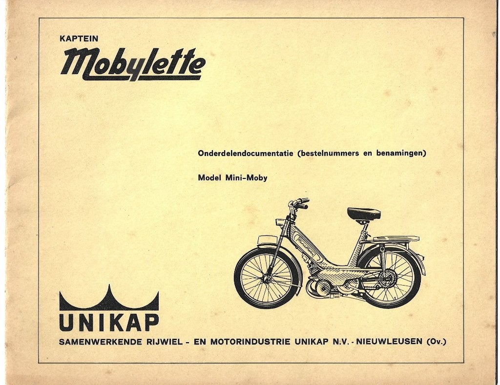 Mini Moby Mobylette onderdelenlijst (7487z) bromfiets, Verzenden, Zo goed als nieuw