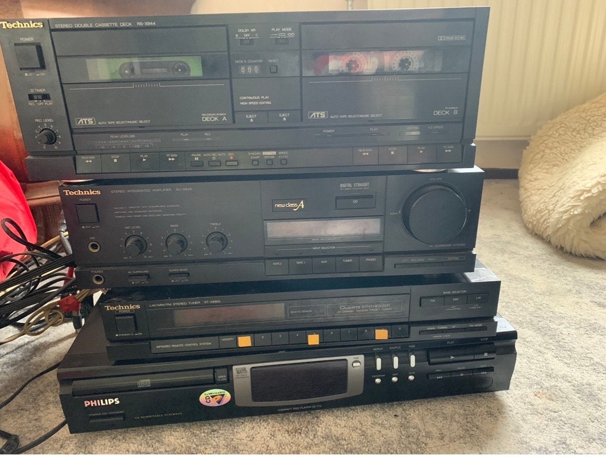 Technics Hifi Set met Philips CD-speler, Gebruikt, Cassettedeck, Losse componenten, Ophalen