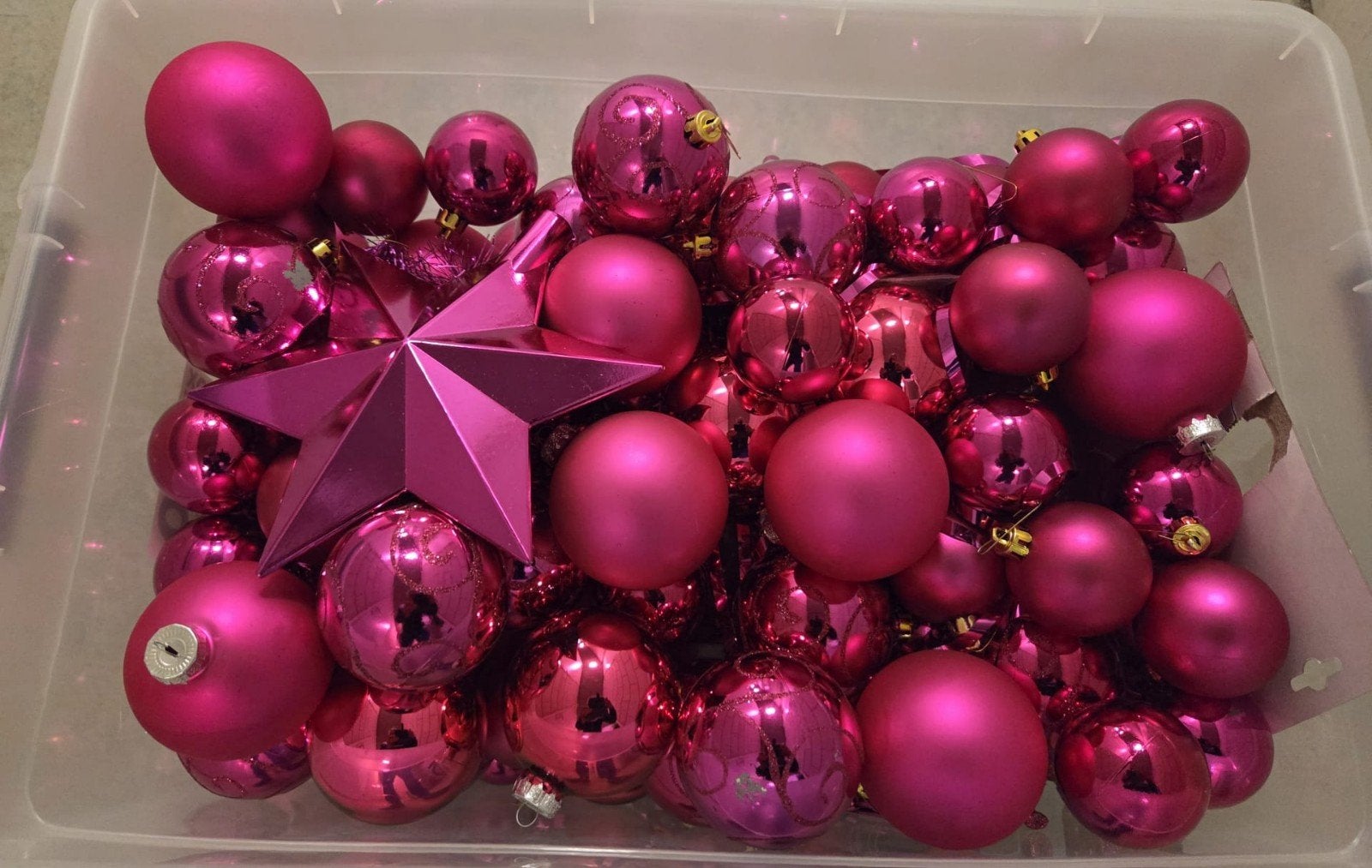 FUCHIA ROZE KERSTBALLEN, Diversen, Ophalen, Gebruikt