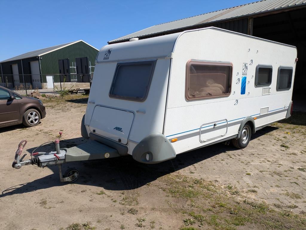 Knaus Azur 500TF 2003, mover, voortent, Bovag 2025, Caravans en Kamperen, Caravans, Rondzit, Frans bed, Particulier, Hordeur
