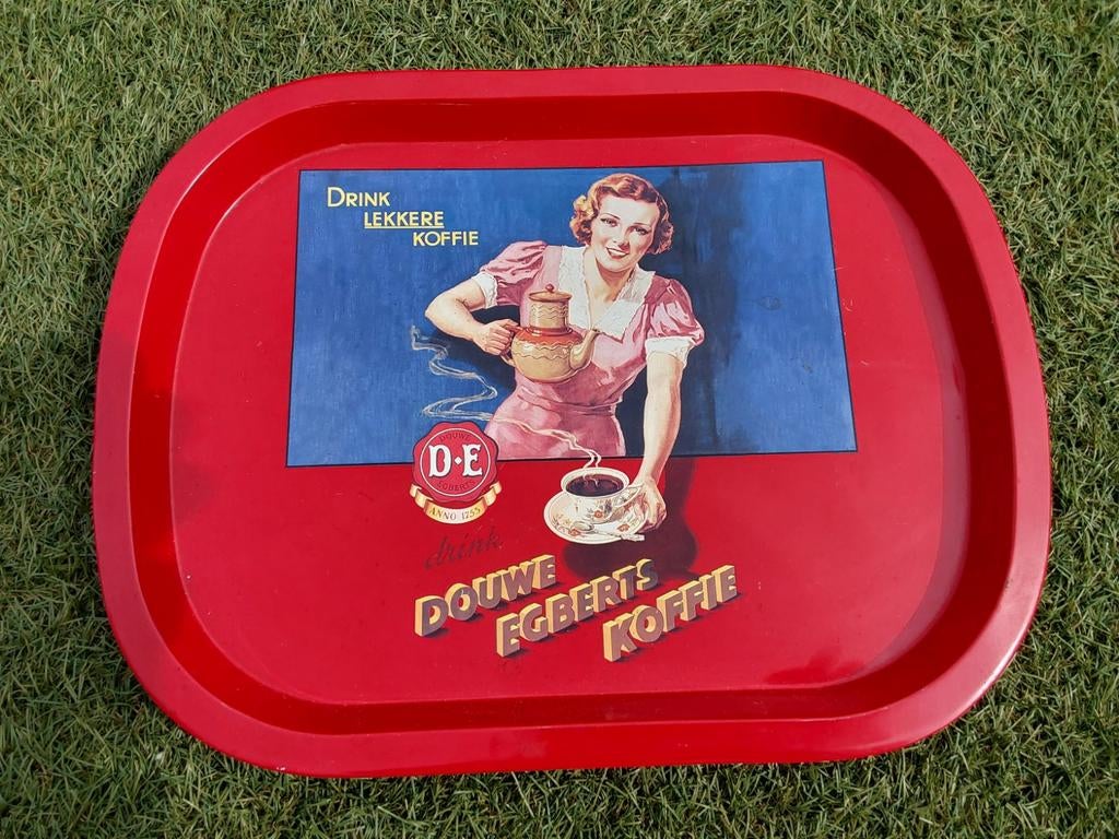 Douwe egberts dienblad brocant, Ophalen, Rechthoekig, Hout