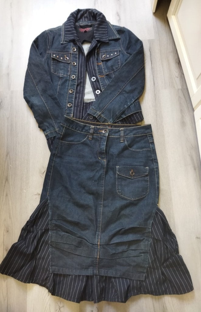 Geisha Blazer & Rok Maat S, Kostuum of Pak, Geisha, Blauw, Ophalen of Verzenden