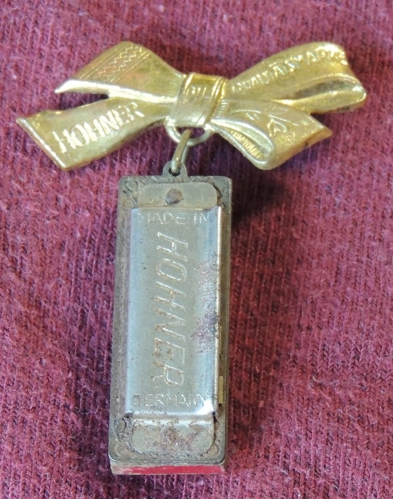 Hohner mini mondharmonica werkend, eventueel op te spelden, Ophalen of Verzenden, Gebruikt, Overige typen