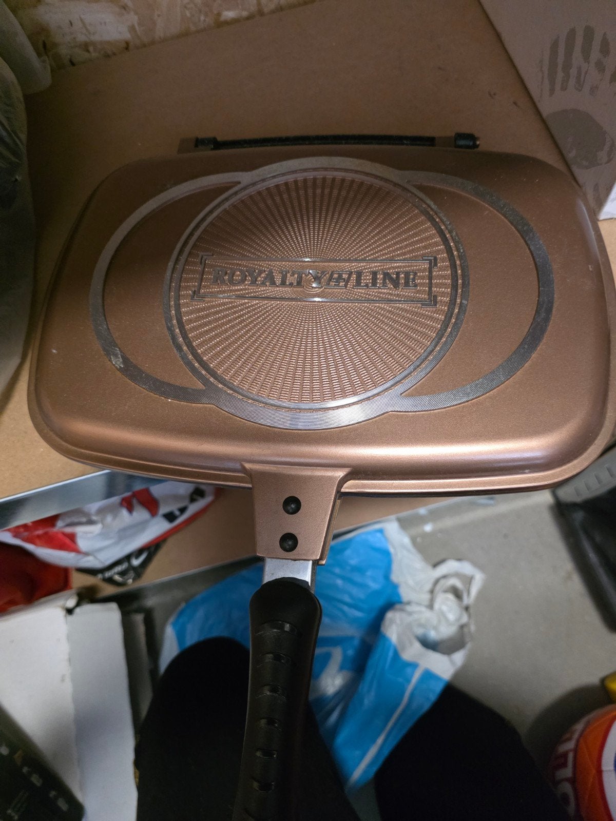 Royalty Line Dubbele Koekenpan - Grillpan, Ophalen of Verzenden, Zo goed als nieuw, Aluminium, Koekenpan of Braadpan
